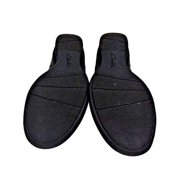 CLARKS Bendables Crinkle Black Leather Slip On Zip Up Casual Shoes US 8M 67664 - Picture 5 of 10